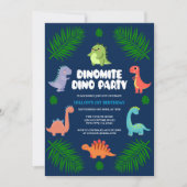 Dinosaur Dino Party | Erste Geburtstagspartei Einladung (Vorderseite)