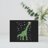 Dinosaur dino Santa Claus Weihnachtsfeiertag Postkarte (Stehend Vorderseite)