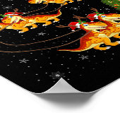 Dinosaur Dino Santa Sleigh Flying Funny Magical Ch Poster (Ecke)