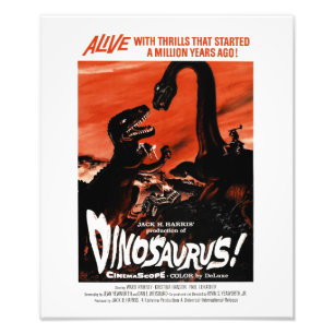 Dinosaur, Dino, Saurus Vintag Retro Cinema Fotodruck