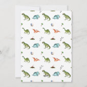 Dinosaur Dino T-rex 5. Geburtstag Einladungen Kart (Rückseite)