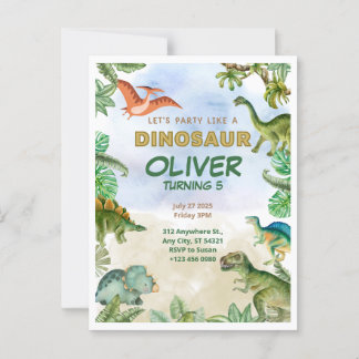 Dinosaur Dino T-rex Geburtstagseinladungen Postkar Postkarte