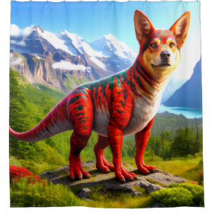 Dinosaur Dog Duschvorhang