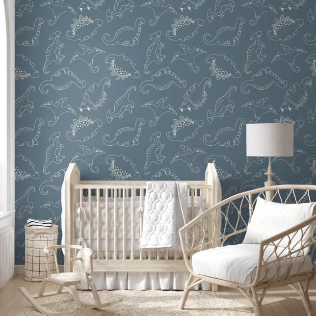Dinosaur-Doodle-Skizzen-Wallpaper Tapete (Kinder)