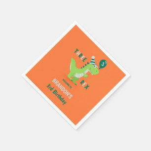 Dinosaur Drei Rex 3. Geburtstag Serviette