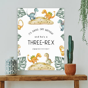 Dinosaur Dritter Geburtstag Drei-Rex-Party Poster
