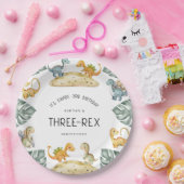 Dinosaur Dritter Geburtstag Three-Rex Party Pappteller (Party)