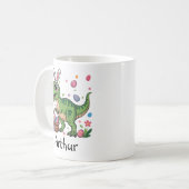 Dinosaur Easter Bunny Custom Name Mug For Kids Kaffeetasse (Vorderseite Links)