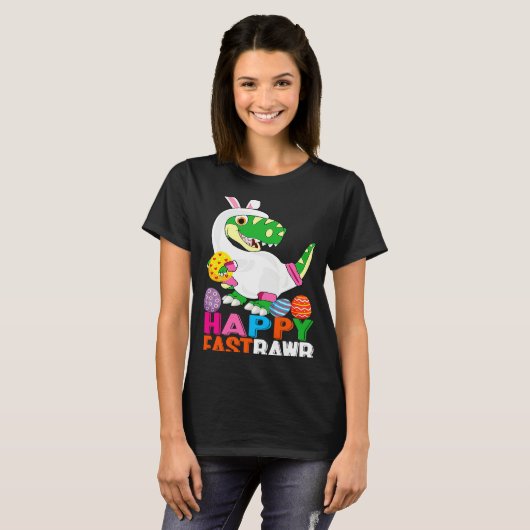 Dinosaur Easter Day Eggs cellent Happy East Rawr r T-Shirt (Vorne ganz)