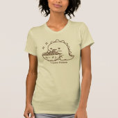 Dinosaur Eating Ramen Noodles Personalisiert Kawai T-Shirt (Vorderseite)