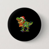 Dinosaur Eating Zza Santa Claus T-rex Funny Christ Button (Vorderseite)