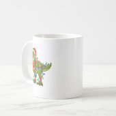 Dinosaur Eating Zza Santa Claus T-rex Funny Christ Kaffeetasse (Vorderseite Links)