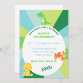 DINOSAUR-EINLADUNG EINLADUNG (Vorne/Hinten)