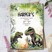 Dinosaur Einladung zum 1. Geburtstag, Wild Dinosau