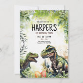 Dinosaur Einladung zum 1. Geburtstag, Wild Dinosau (Vorderseite)