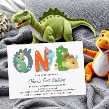 Dinosaur Einladung zum ersten Geburtstag