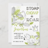 Dinosaur Einladung zum Geburtstag, Stomps Chomp Ro (Vorderseite)
