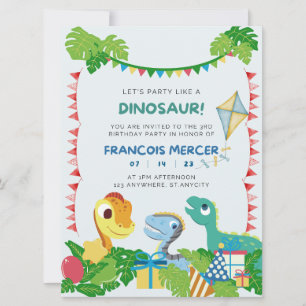Dinosaur-Einladung zur Geburtstagsfeier Einladung