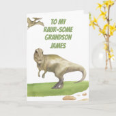 Dinosaur-Enkel-Geburtstagskarte Karte (Gelbe Blume)