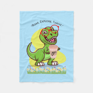 DINOSAUR ERA CARTOON QUOTE FLEECEDECKE