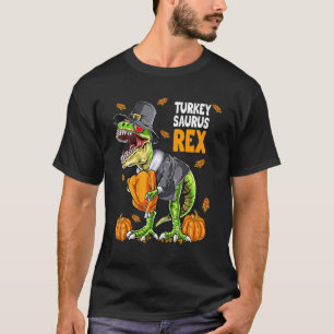 Dinosaur Erntedank Boys Turkey Saurus rex Pilgr T-Shirt