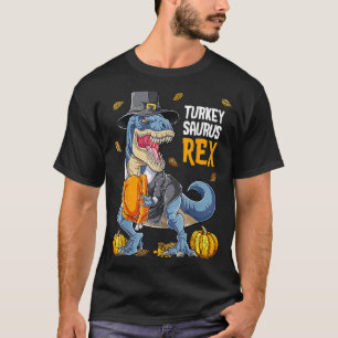 Dinosaur Erntedank Boys Turkey Saurus rex Pilgr T-Shirt