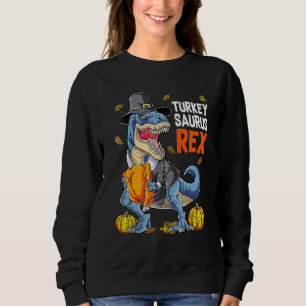Dinosaur Erntedankfest Jungen Truthahn Saurus Rex  Sweatshirt