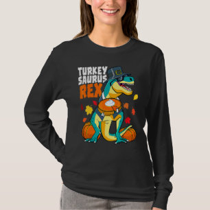 Dinosaur Erntedankfest Jungen Truthahn Saurus Rex  T-Shirt