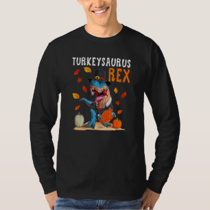 Dinosaur Erntedankfest Jungen Truthahn Saurus Rex T-Shirt
