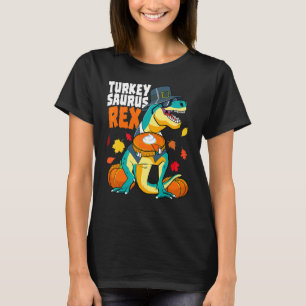 Dinosaur Erntedankfest Jungen Truthahn Saurus Rex  T-Shirt