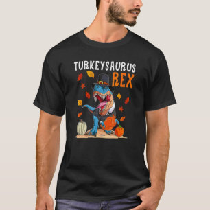 Dinosaur Erntedankfest Jungen Truthahn Saurus Rex T-Shirt