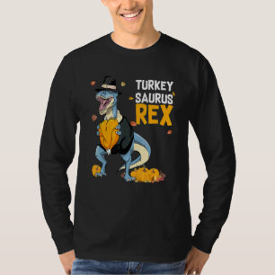 Dinosaur Erntedankfest Jungen Truthahn Saurus Rex T-Shirt
