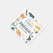 Dinosaur Erster Geburtstag Stomp Chomp Roar Serviette (Ecke)