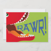 Dinosaur Erstgeburtstag Einladungskarte Einladung (Rückseite)