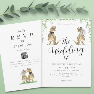 Dinosaur Eucalyptus Foliage Wedding Einladung