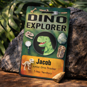 Dinosaur Explorer Abzeichen für Kinderparty Ausweis