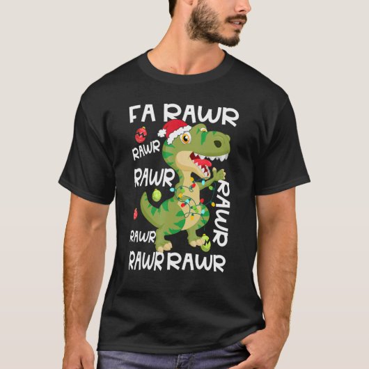 Dinosaur Fa Ra Ra Ra Rawr Rex WeihnachtsWeihnachts T-Shirt (Vorderseite)