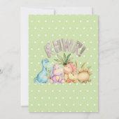 Dinosaur-Fahrt durch Geburtstagsparty Einladung (Rückseite)