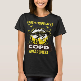Dinosaur Faith Hope Liebe COPD Bewusstsein T-Shirt