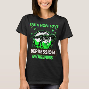 Dinosaur Faith Hope Liebe DEPRESSION Awareness T-Shirt