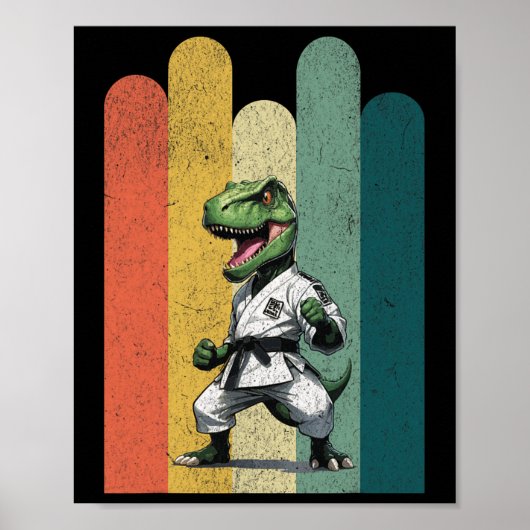 Dinosaur-Fans mutig Karate Stolz Mut Stärke Poster (Vorne)