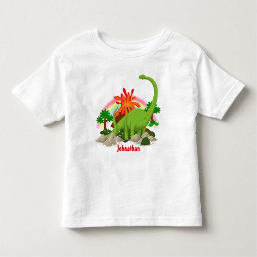 Dinosaur Fantasy Insel DIY Name Vulkan Kids Kleinkind T-shirt (Vorderseite)