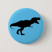 Dinosaur Farbiger Blau Button (Vorderseite)
