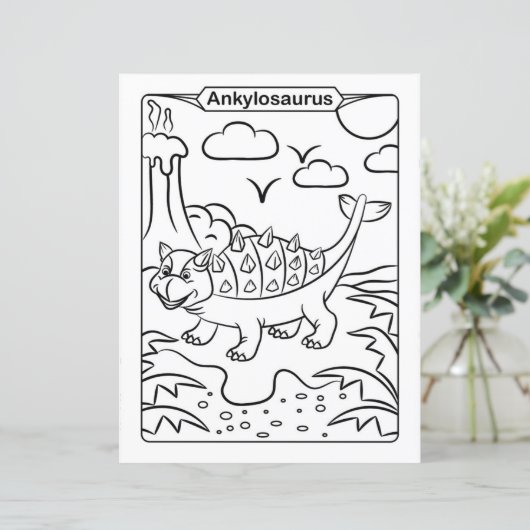 Dinosaur-Farbseite - Ankylosaurus (Stehend Vorderseite)