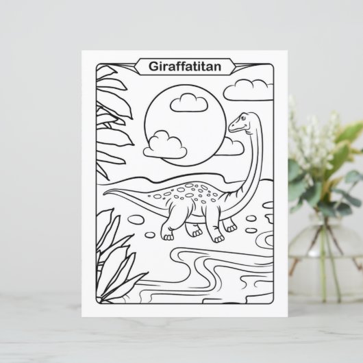 Dinosaur-Farbseite - Giraffatitan (Stehend Vorderseite)