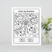 Dinosaur Farbseite nach Anzahl - Dino Skeleton (Stehend Vorderseite)