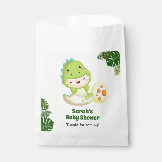Dinosaur Favor Bags Baby Dusche / Junge 1. Geburts Geschenktütchen (Vorderseite)