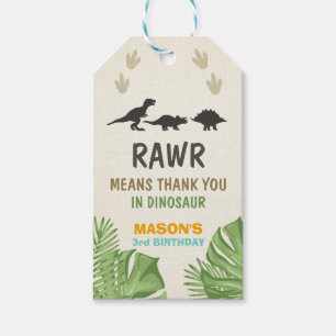 Dinosaur Favor Tags Dinosaur Geburtstagsparty Geschenkanhänger