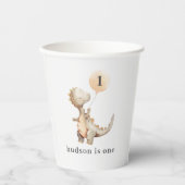 Dinosaur First Birthday Balloon Pappbecher (Vorderseite)