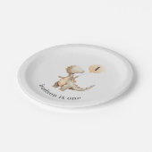 Dinosaur First Birthday Balloon Pappteller (Schrägansicht)